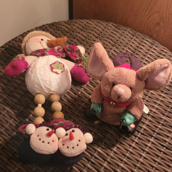 Lot 2 Christmas Décor 13" Standing Snowman  7" Gemmy Singing Mouse Lights Tested - Picture 2 of 8